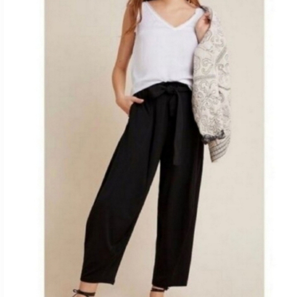 Free People Pants - NWT Anthropologie Solid Black Frederica Cargo Hem Pant Size Small no belt